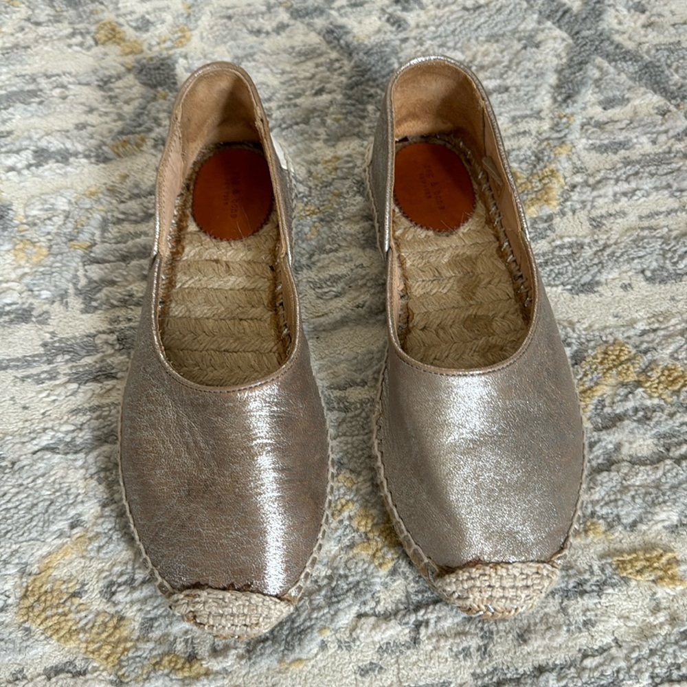 Rag & Bone 'Georgie' Espadrille Metallic size EU37.5